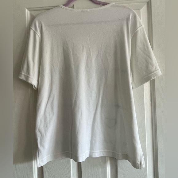 NWOT Vintage Bon Worth Grandma Core Hearts & Flowers Applique Embroidered Tee MP - Picture 2 of 4